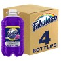 purple 125 oz Fabuloso professional lavender cleaner jug beside cardboard box labeled 4 bottles