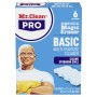 Front-right closeup of Mr. Clean PRO Magic Eraser 6-count retail box showing logo, product name and Mr. Clean mascot