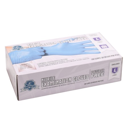 Empress Exam Grade Blue Nitrile Gloves Large Powder Free