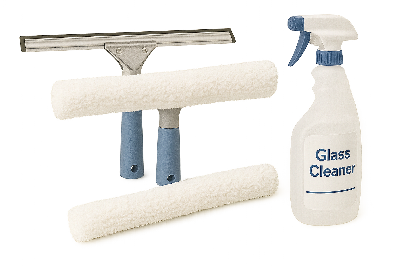 Commercial window and glass cleaning tools