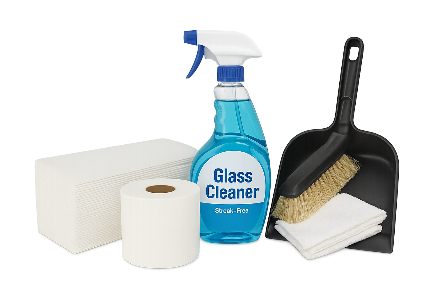 Front of house cleaning and paper