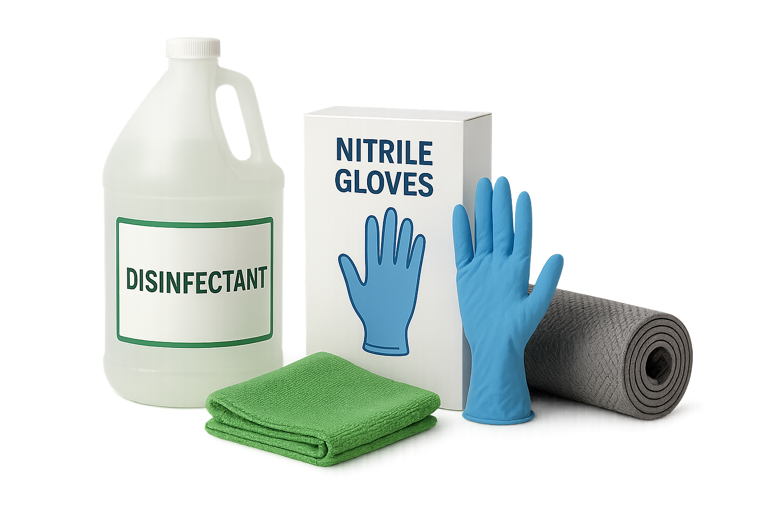 Healthcare EPA disinfectants and color-coded microfiber