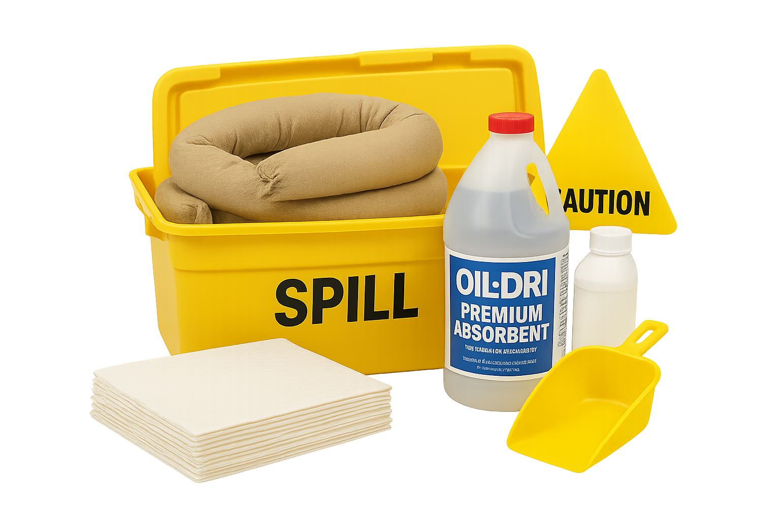 Spill response and absorbents kit
