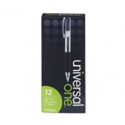 Universal Clear Roller Ball Retractable Gel Pen Black Ink Medium