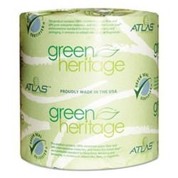 ATLAS PAPER MILLS- Green Heritage Toilet Tissue 4.3 x 3.5 Sheets 2-Ply 500 per Roll White